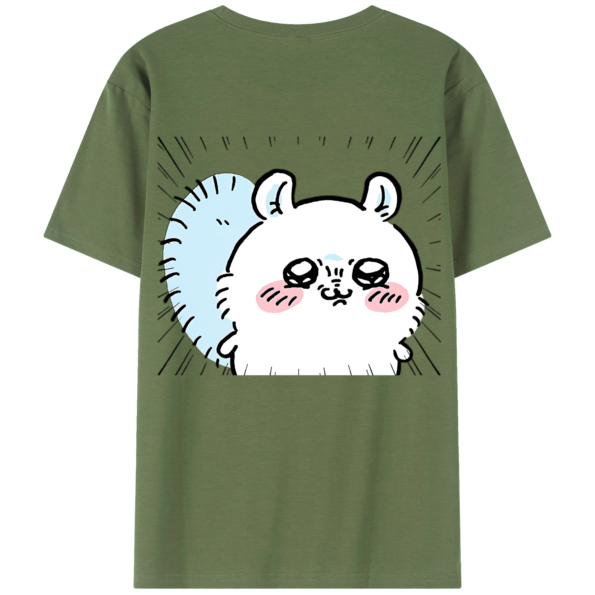 （画像用） ちいかわ モモンガ Chii-kawa Momonga 綿100％ メンズ半袖Tシャツ（バックプリント） 通気性